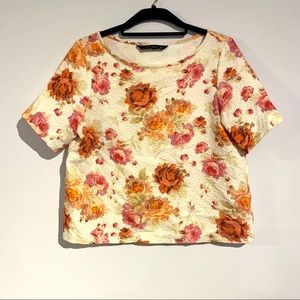 ZARA - FLORAL BOXY TOP